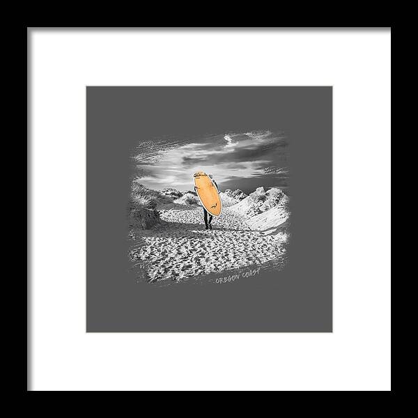 Surfer Framed Print featuring the photograph One last Ride Shirt Oregon Coast by Bill Posner