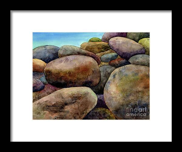 420.00rock Framed Print featuring the painting Still Water Rocks by Hailey E Herrera