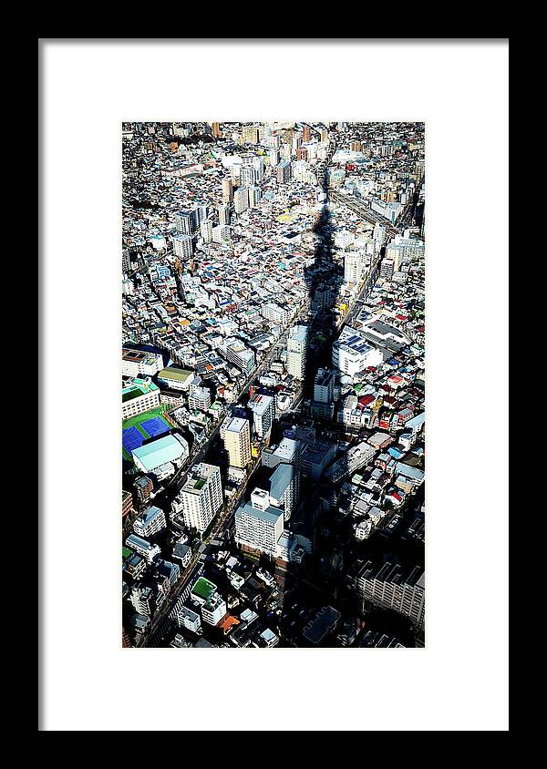 Buildings Framed Print featuring the photograph Tokyo Shadow by Bill Chizek