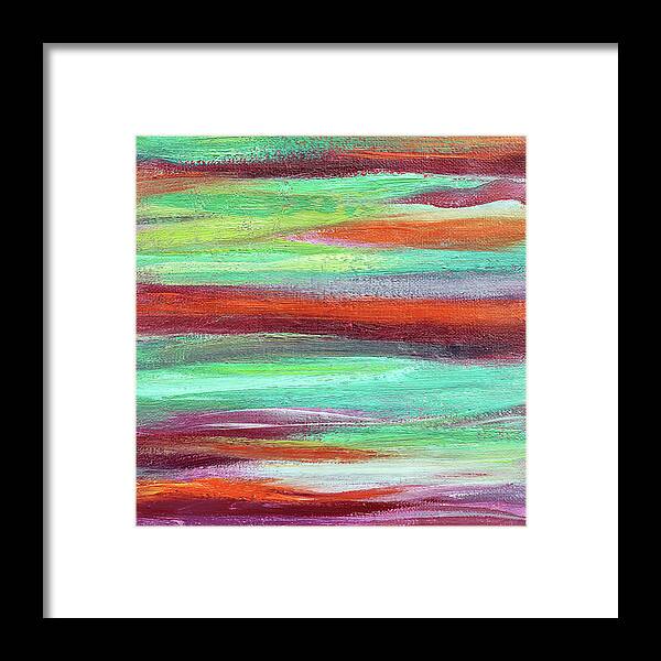Abstract Framed Print featuring the painting Waves 88 by Maria Meester