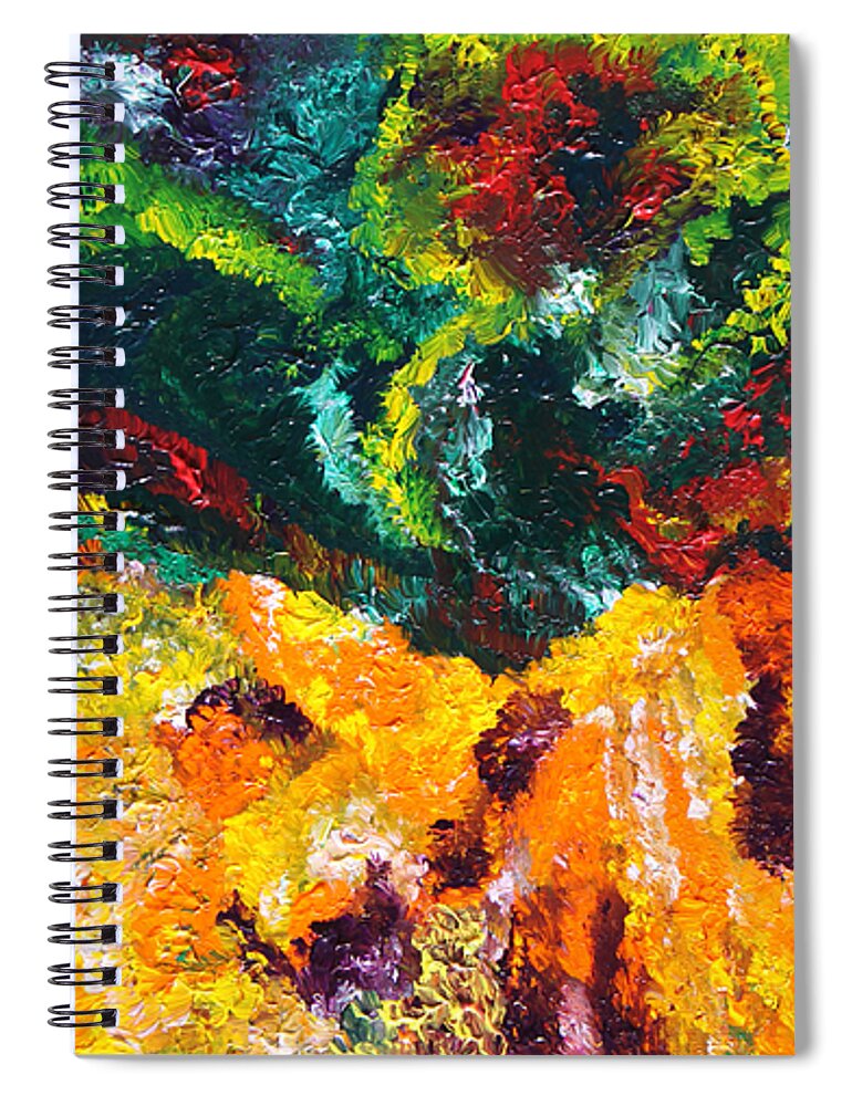 Fusionart Spiral Notebook featuring the painting Anemone by Ralph White