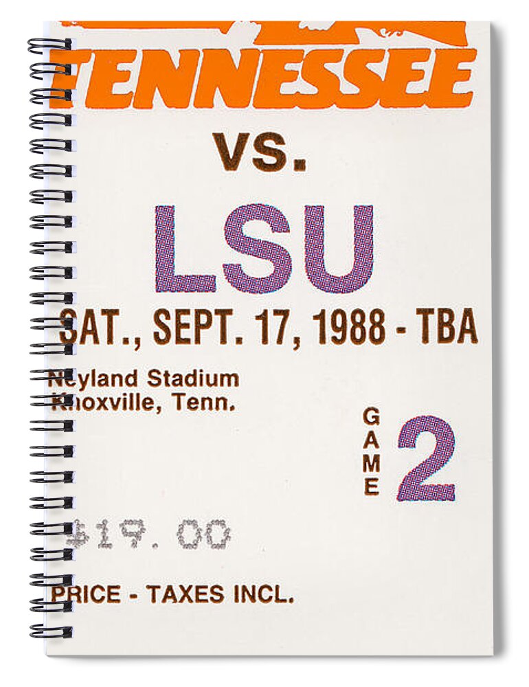 Lsu Spiral Notebook featuring the mixed media 1988 Tennessee vs. LSU by Row One Brand