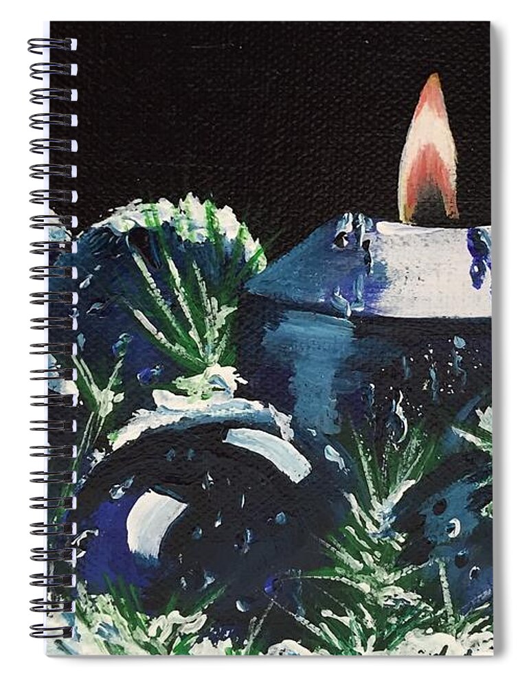 Christmas Spiral Notebook featuring the painting Blue Christmas by Sharon Duguay
