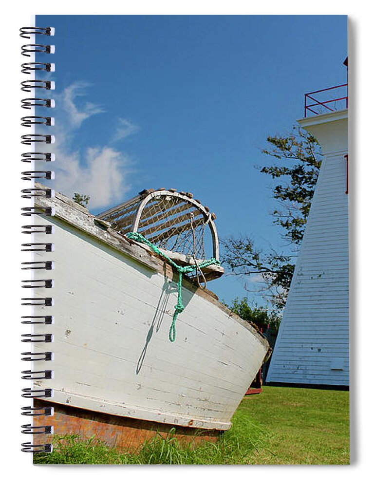 Nova Scotia Spiral Notebook featuring the photograph Canadian Maritimes Lighthouse by Wilko van de Kamp Fine Photo Art