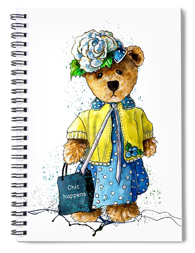 Bear Spiral Notebook featuring the painting Chic Happens by Miki De Goodaboom