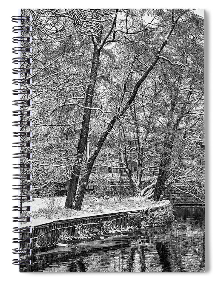 Winter Morning Bw Spiral Notebook featuring the photograph winter morning BW #k6 by Leif Sohlman