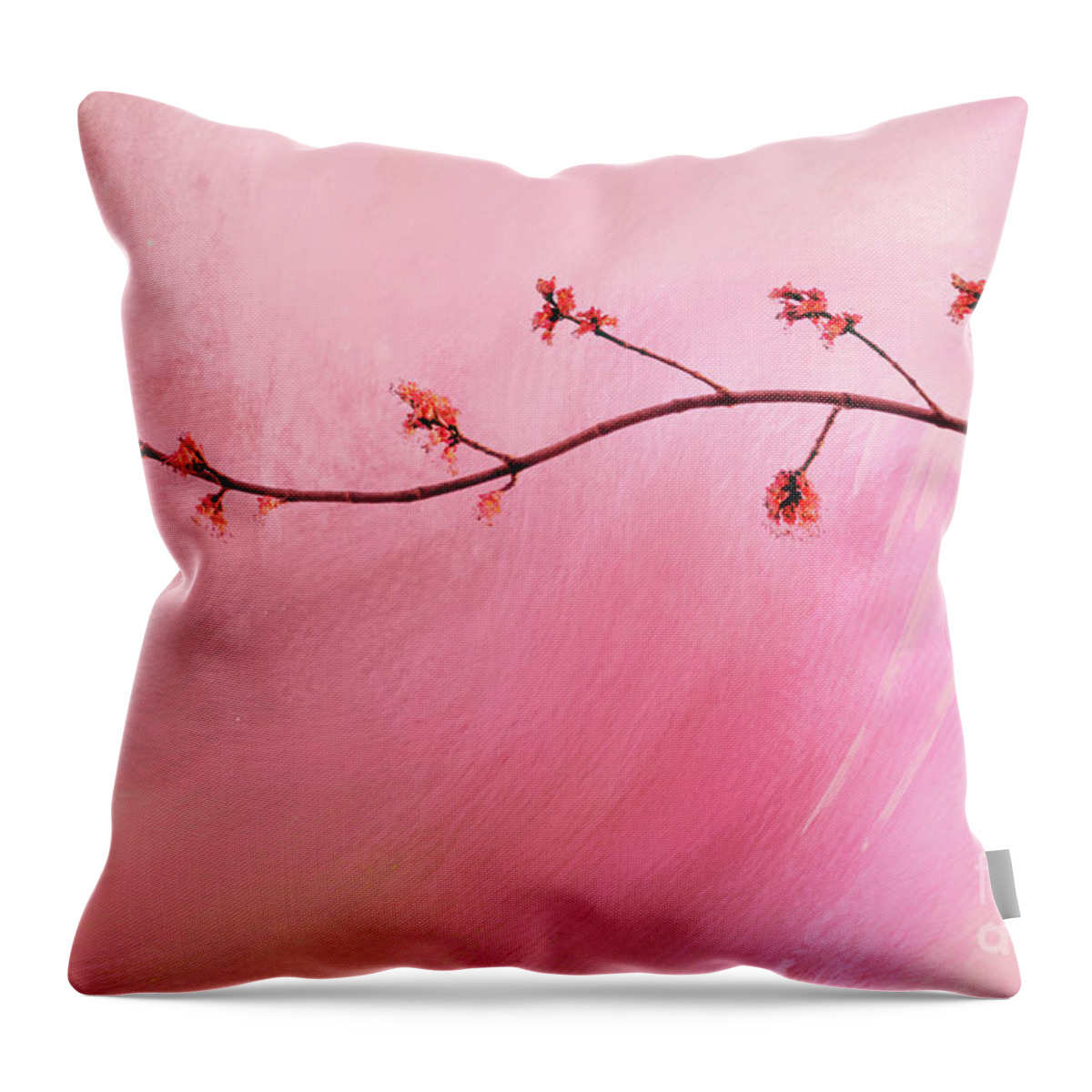 Abstract Throw Pillow featuring the photograph Abstract Maple Flower Branch by Anita Pollak