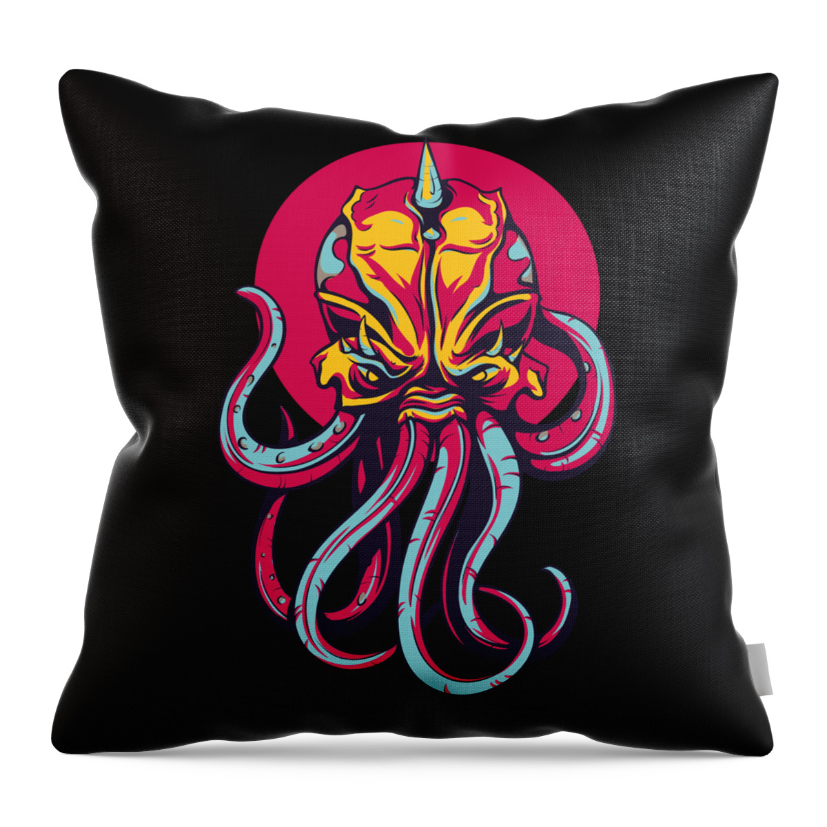Octopus Throw Pillow featuring the digital art Colorful Octopus Design by Matthias Hauser