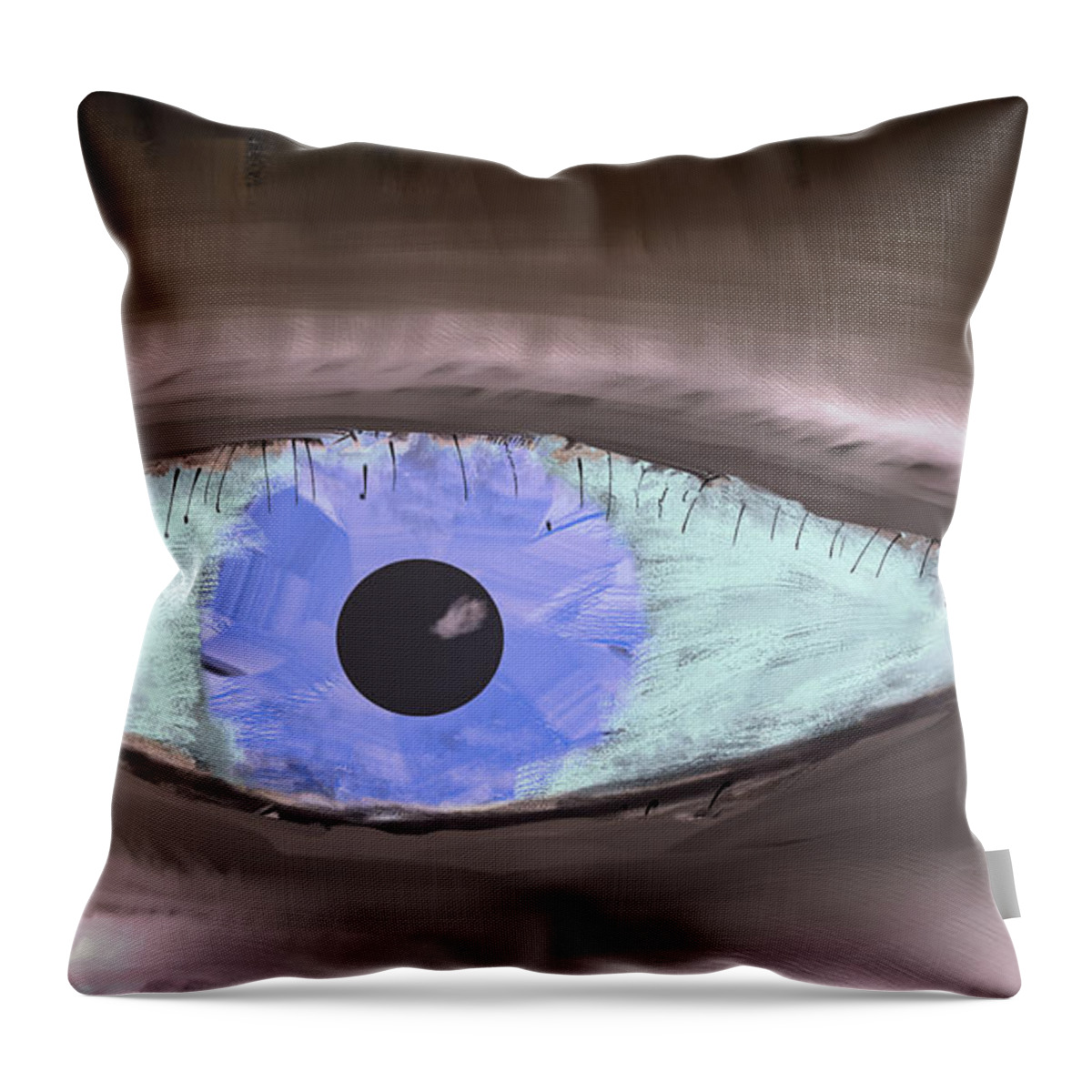 One Eye Throw Pillow featuring the digital art One eye #k6 by Leif Sohlman
