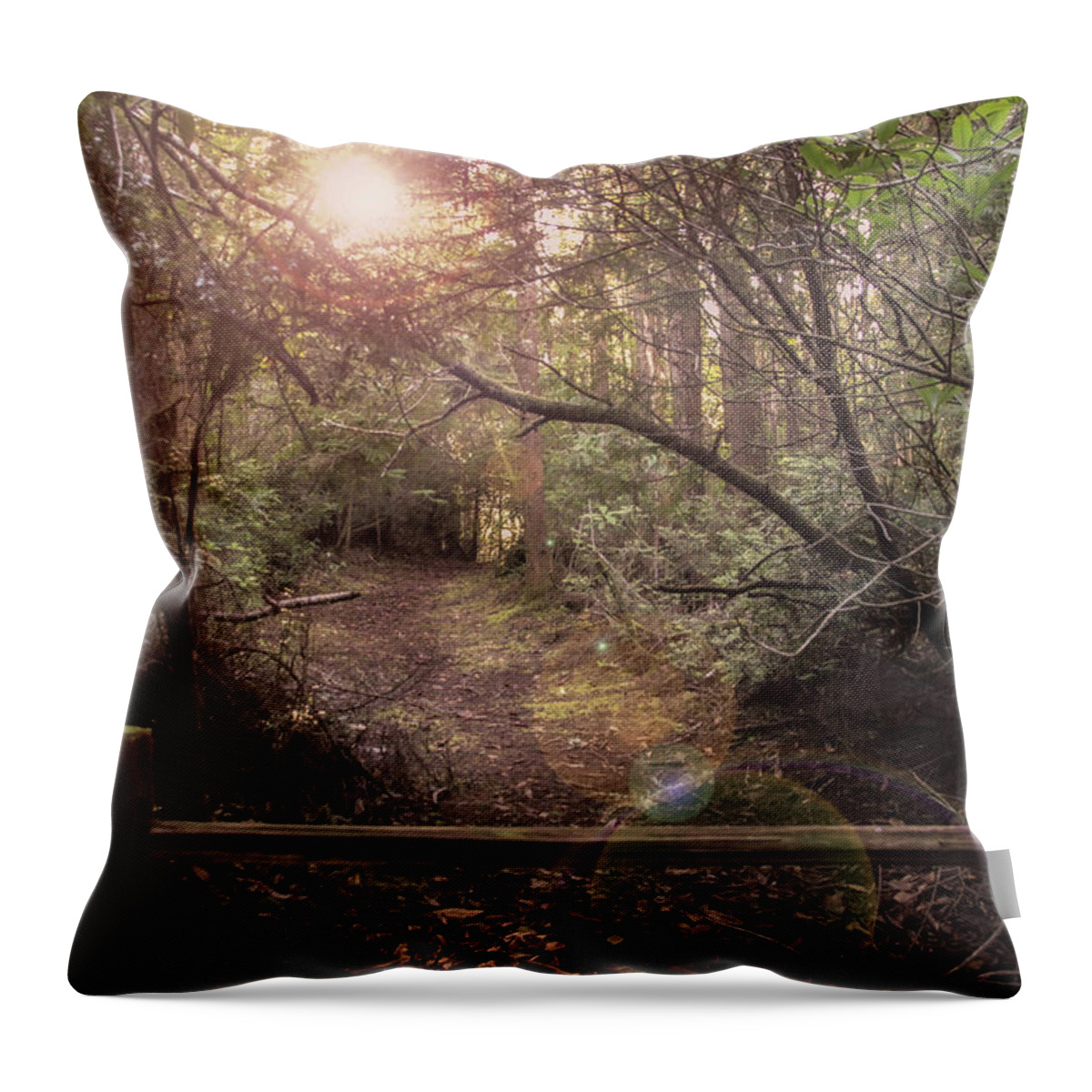 South Slough Estuary Throw Pillow featuring the photograph The Way to the Rabbit Hole by Sally Bauer