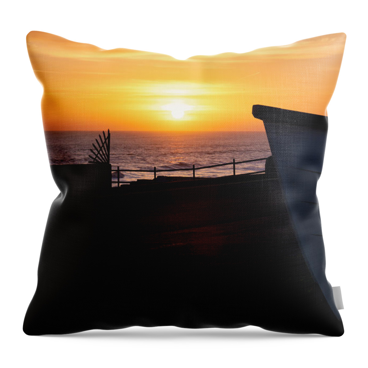 Wolf Withernsea Throw Pillow featuring the photograph Wolf Withernsea by Tim Hill