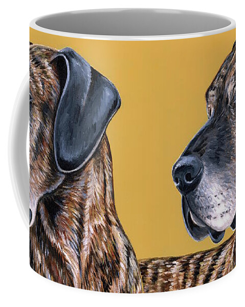 Great Dane Coffee Mug featuring the painting Truman the Great Dane by Rebecca Wang