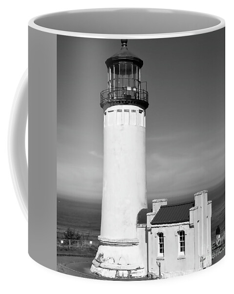 B&w-photography Coffee Mug featuring the digital art The Lighthouse by Kirt Tisdale