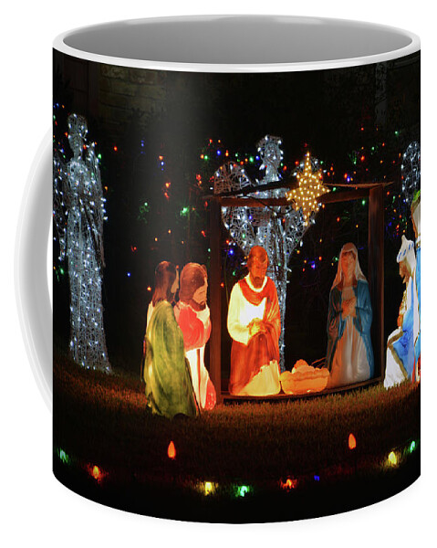 Nativity Scene Coffee Mug featuring the photograph Nativity Scene by Savannah Gibbs