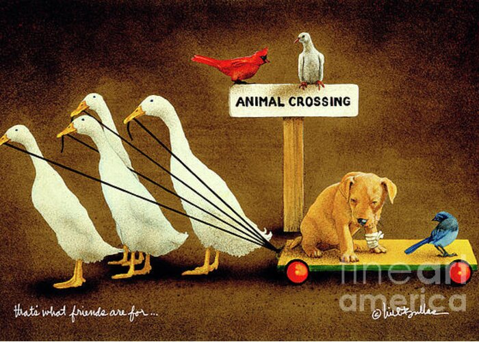 Animals Greeting Card featuring the That's What Friends Are For... #2 by Will Bullas