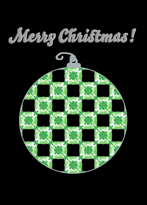 Christmas Greeting Card featuring the digital art Green and Silver Christmas Ornament by Marianne Campolongo
