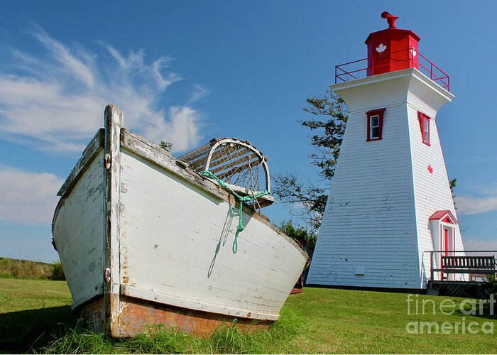 Nova Scotia Greeting Card featuring the photograph Canadian Maritimes Lighthouse by Wilko van de Kamp Fine Photo Art