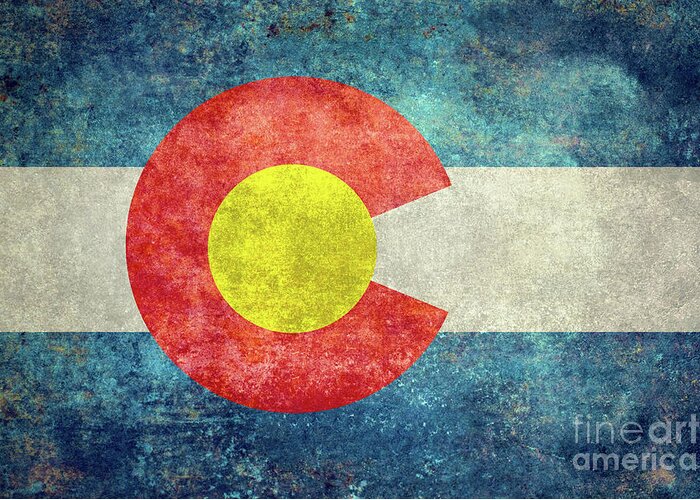 Colorado Greeting Card featuring the digital art Colorado State flag by Sterling Gold