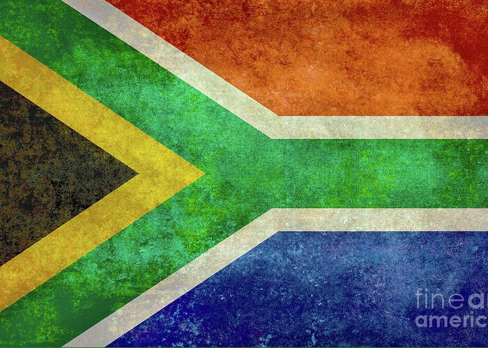 South Africa Greeting Card featuring the digital art South African flag of South Africa by Sterling Gold