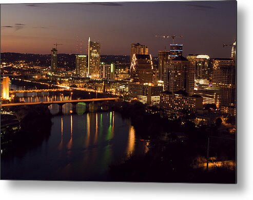 Austin Metal Print featuring the photograph City of Austin at Dusk by David Thompson