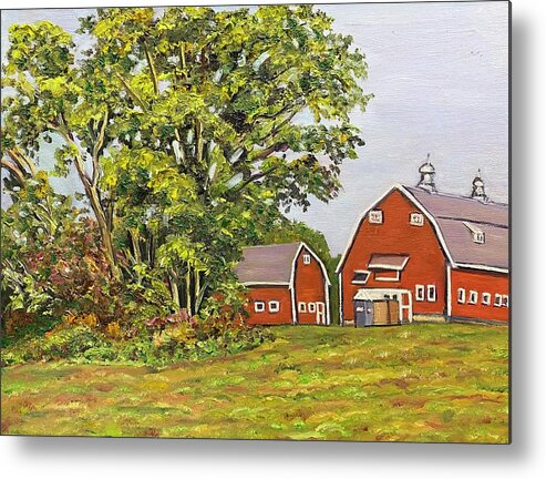 Farm Metal Print featuring the painting Early October Morning at Holcomb Farm by Richard Nowak