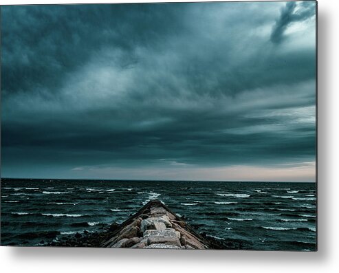 Seascape Metal Print featuring the photograph The Edge by Rich Kovach
