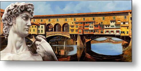 David Metal Print featuring the painting David A Ponte Vecchio by Guido Borelli
