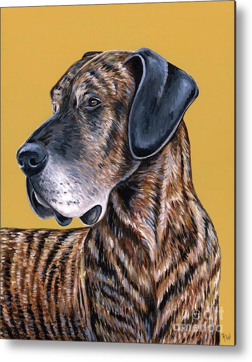 Great Dane Metal Print featuring the painting Truman the Great Dane by Rebecca Wang