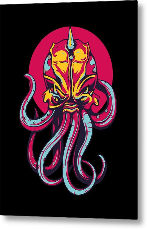 Octopus Metal Print featuring the digital art Colorful Octopus Design by Matthias Hauser
