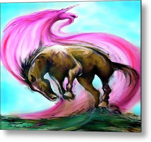 Unicorn Metal Print featuring the painting What If... by Kevin Middleton
