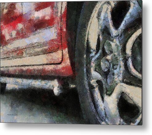 Aluminum Metal Print featuring the photograph Car Rims 02 Photo Art 03 by Thomas Woolworth