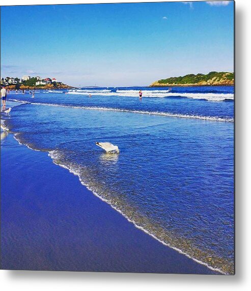 Blue Metal Print featuring the photograph I Can Still See The Ocean When I Close by Sally Cooper