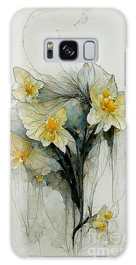 Series Galaxy Case featuring the digital art Daffodils #12 by Sabantha