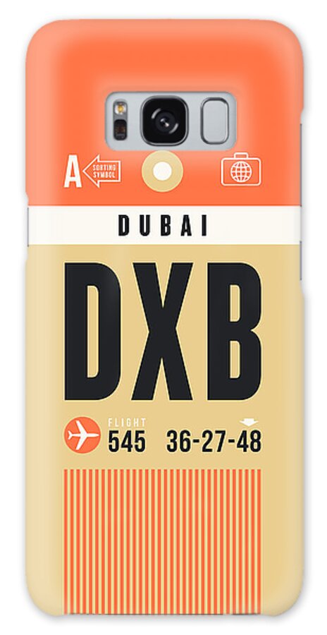 Airline Galaxy Case featuring the digital art Luggage Tag A - DXB Dubai UAE by Organic Synthesis