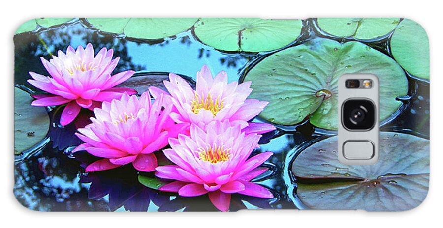 Nature Galaxy Case featuring the photograph Pink Waterlilies Horizontal 300			 by Sharon Williams Eng