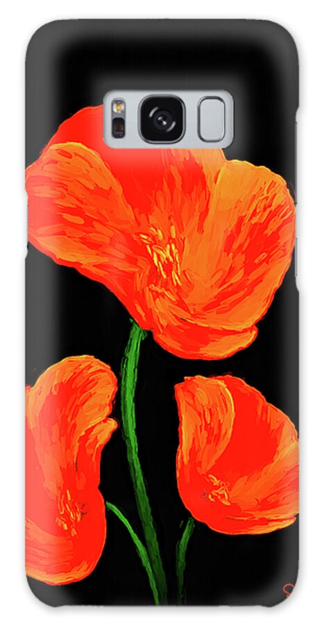 Botanical Galaxy Case featuring the photograph Poppy with texture by Sue Leonard