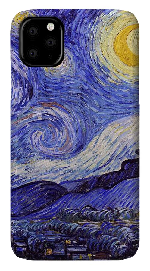 Van Gogh Starry Night iPhone 11 Case featuring the painting Starry Night #1 by Vincent Van Gogh