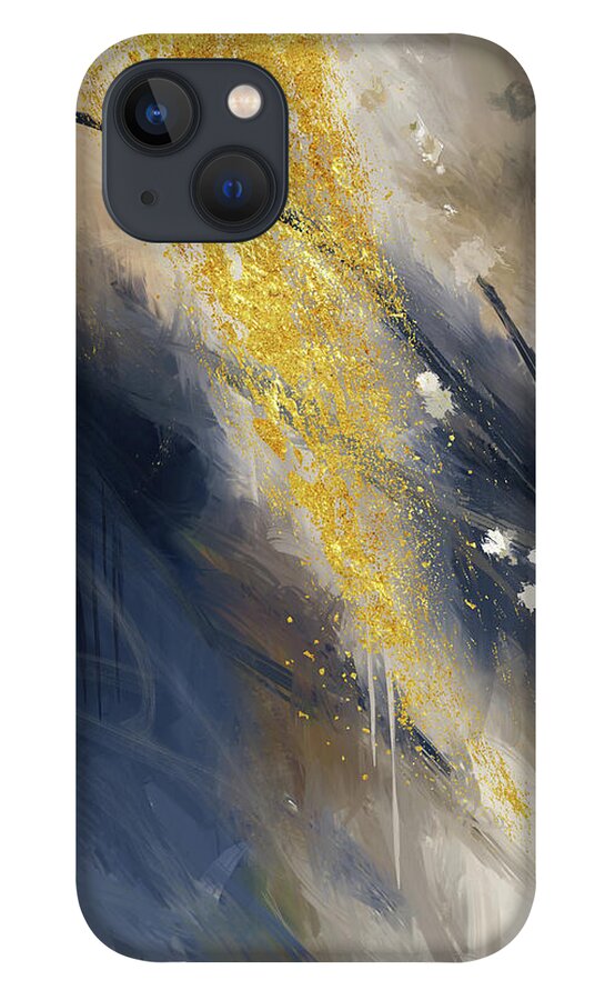 Gold iPhone 13 Case featuring the mixed media Ascension by Shawn Conn