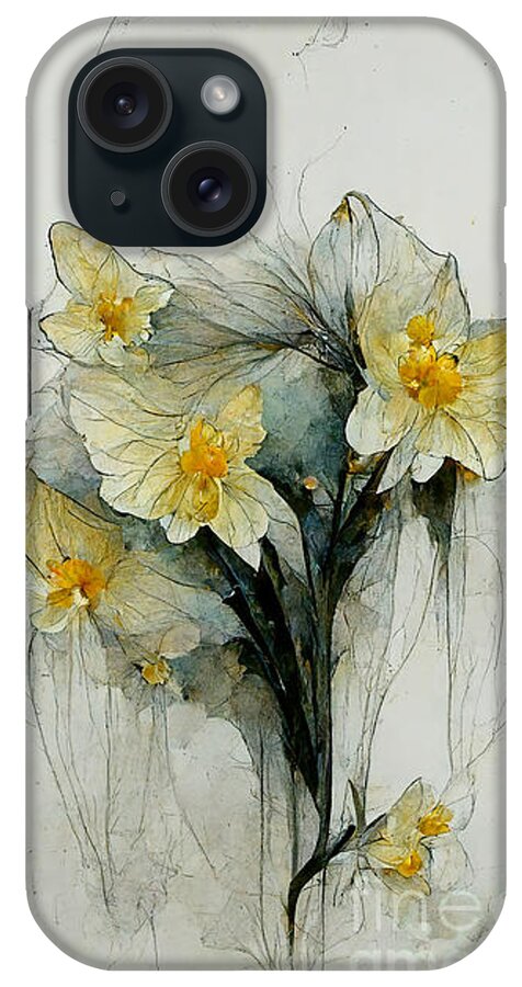 Series iPhone Case featuring the digital art Daffodils #12 by Sabantha