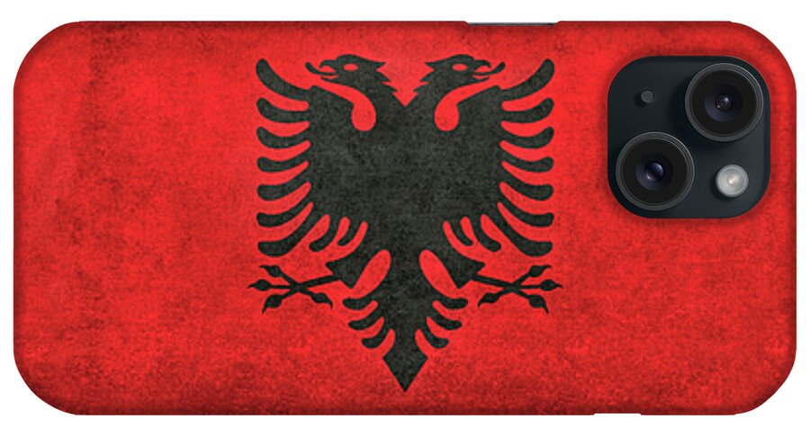 Albania iPhone Case featuring the digital art Flag of Albania by Sterling Gold