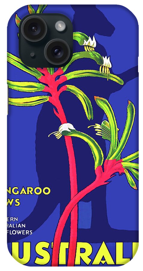 Australia iPhone Case featuring the painting Australia, Kangaroo Paws by Long Shot