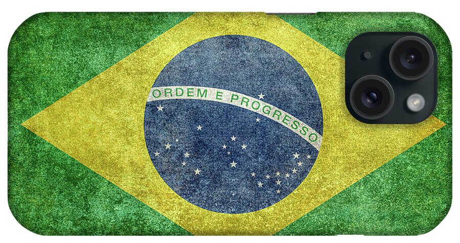 Brazil iPhone Case featuring the digital art Brazilian Flag of Brazil by Sterling Gold