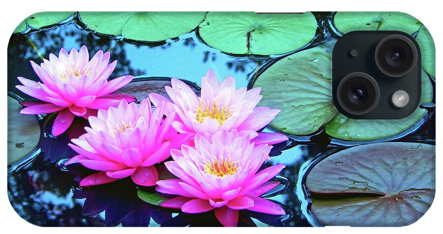Nature iPhone Case featuring the photograph Pink Waterlilies Horizontal 300			 by Sharon Williams Eng