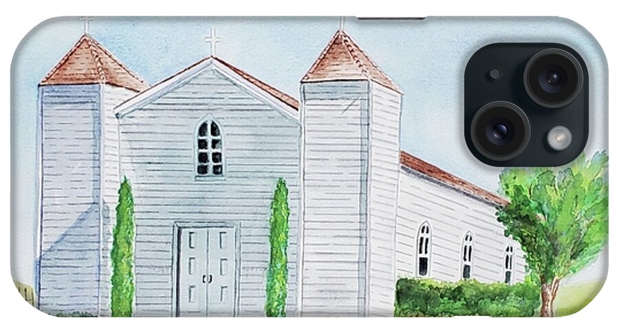 Chapel iPhone Case featuring the painting San Ramon Chapel by Claudette Carlton