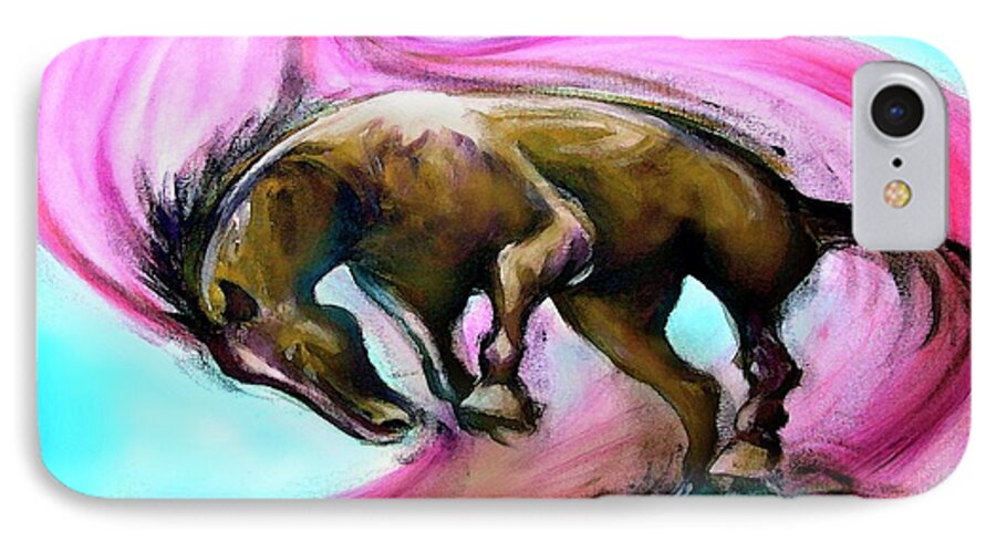 Unicorn iPhone 7 Case featuring the painting What If... by Kevin Middleton