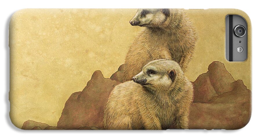 Meerkats iPhone 7 Plus Case featuring the painting Lookouts by James W Johnson
