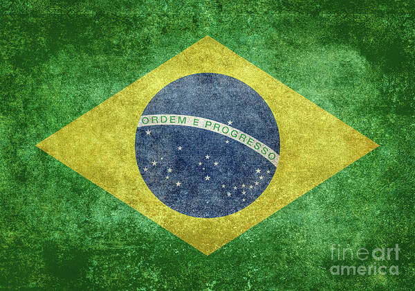 Brazil Poster featuring the digital art Brazilian Flag of Brazil by Sterling Gold