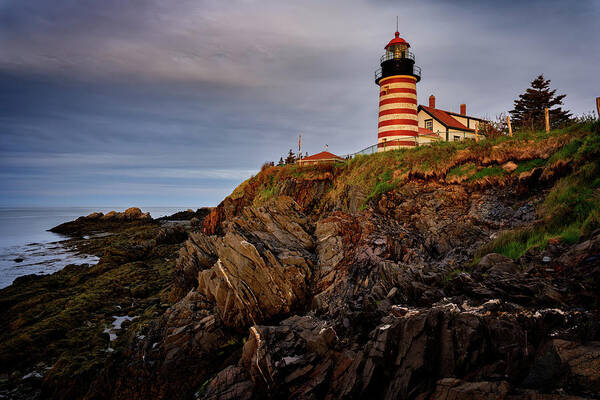 West Quoddy Head Poster featuring the photograph Cloudy Morning at West Quoddy Head by Rick Berk
