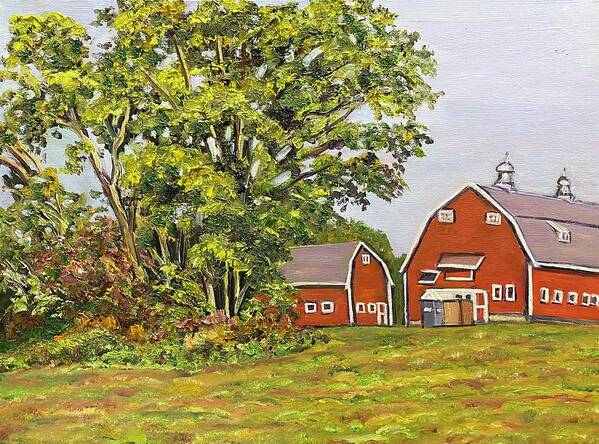 Farm Poster featuring the painting Early October Morning at Holcomb Farm by Richard Nowak