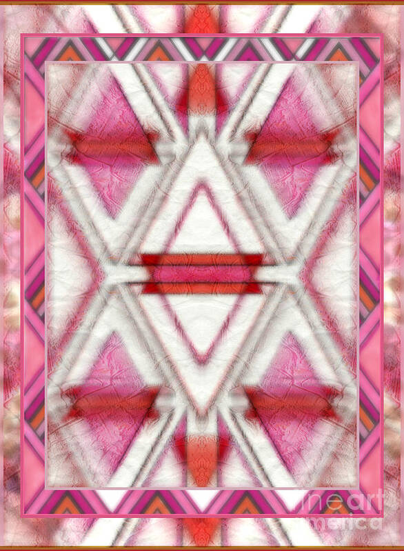 Pink Diamonds By Wbk Art Print featuring the mixed media Pink Diamonds by Wbk